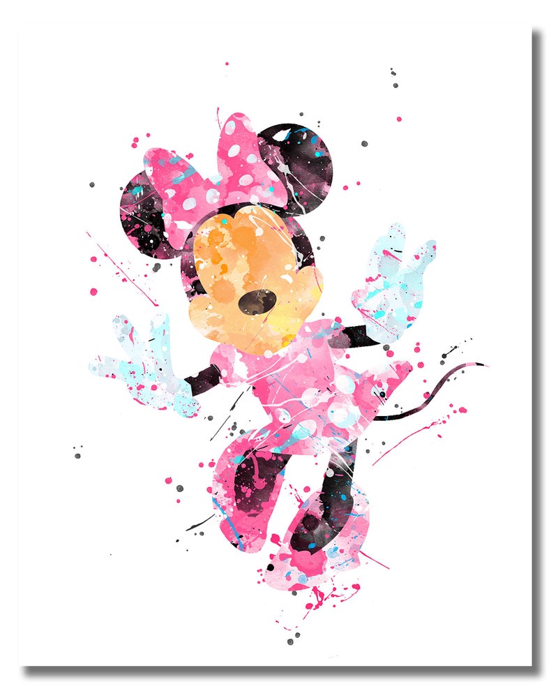 BigWig Prints Mickey And Minnie Prints - Minnie Mouse Wall Art, Mickey Mouse Wall Decor, Pictures for Kids Room, Donald & Daisy Duck Posters, Goofy, Pluto - Unframed Set of 6 (8x10) - Image 3